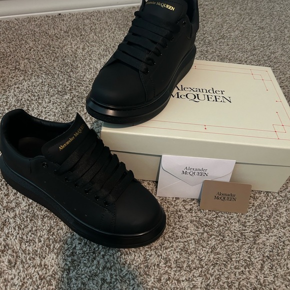 Alexander McQueen Black Leather Sneakers